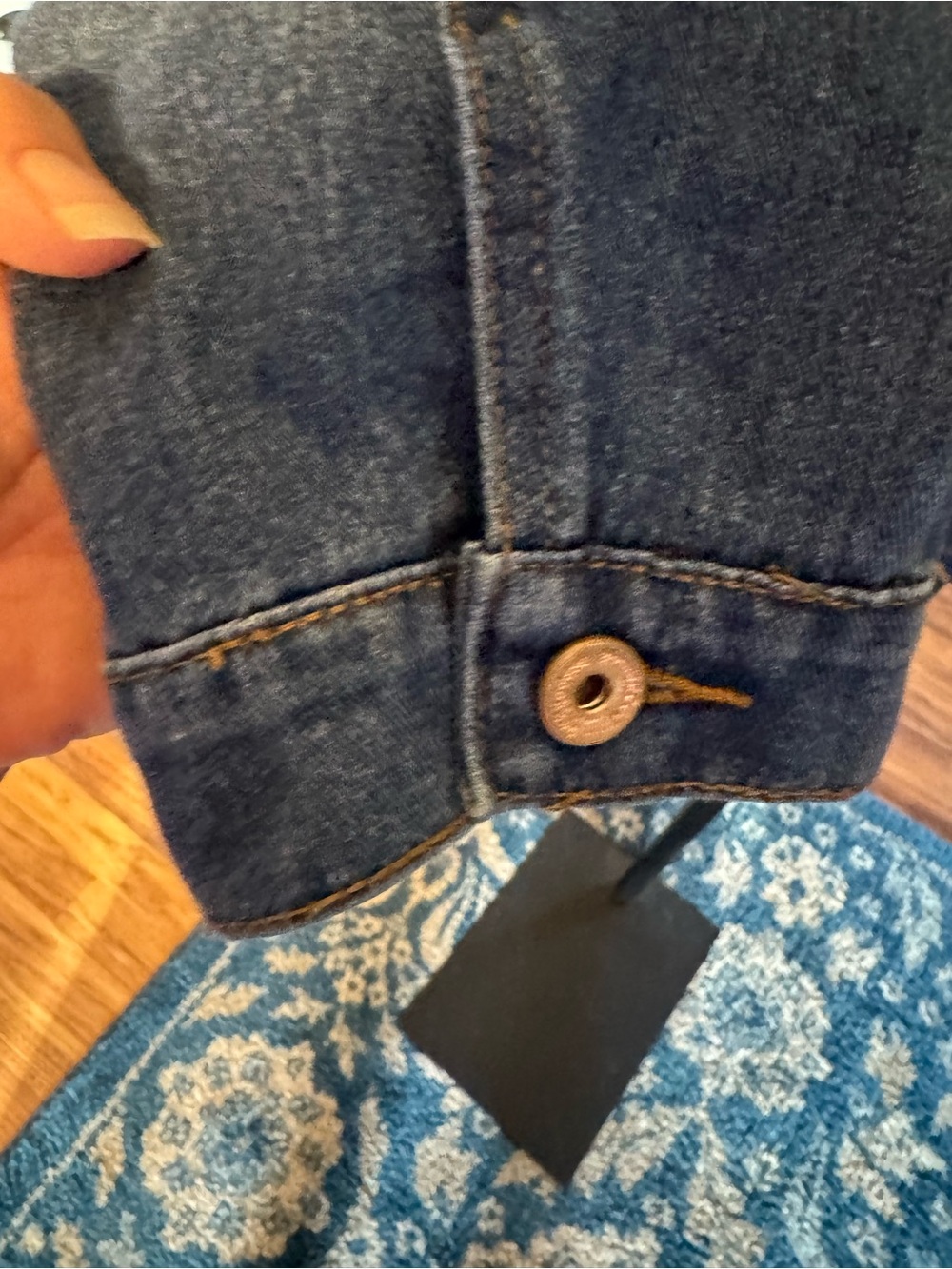 Classic Plus Size Dark Blue Denim Jacket - Picture 5 of 6